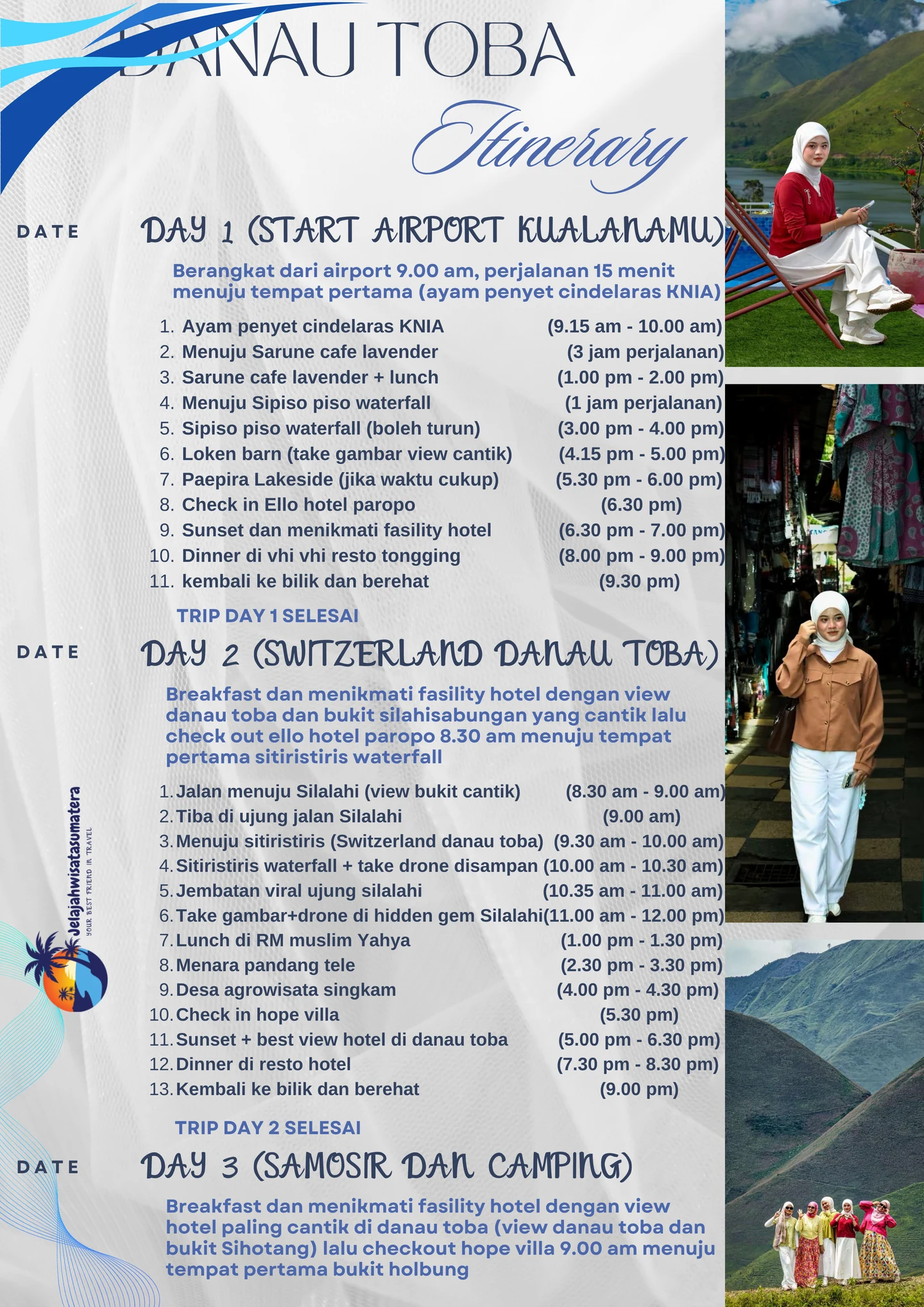 Itinerary Danau Toba Page 1